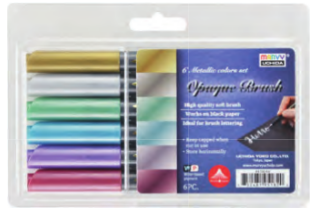Metallic Brushpens Set Opaque Brush 6 Farben